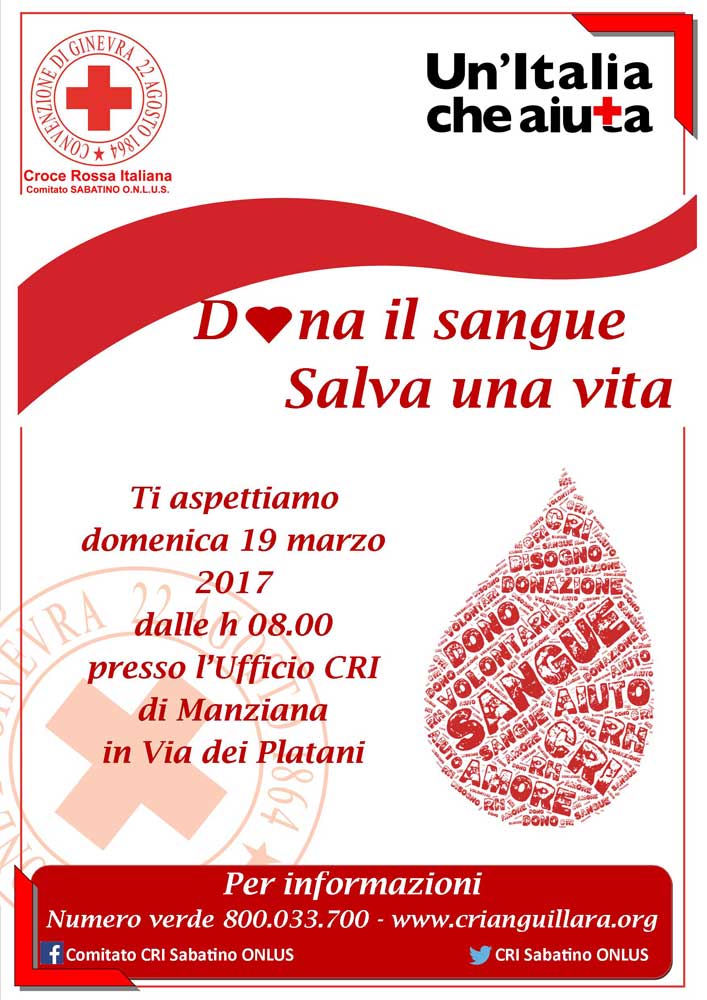 donazione sangue manziana 19 marzo